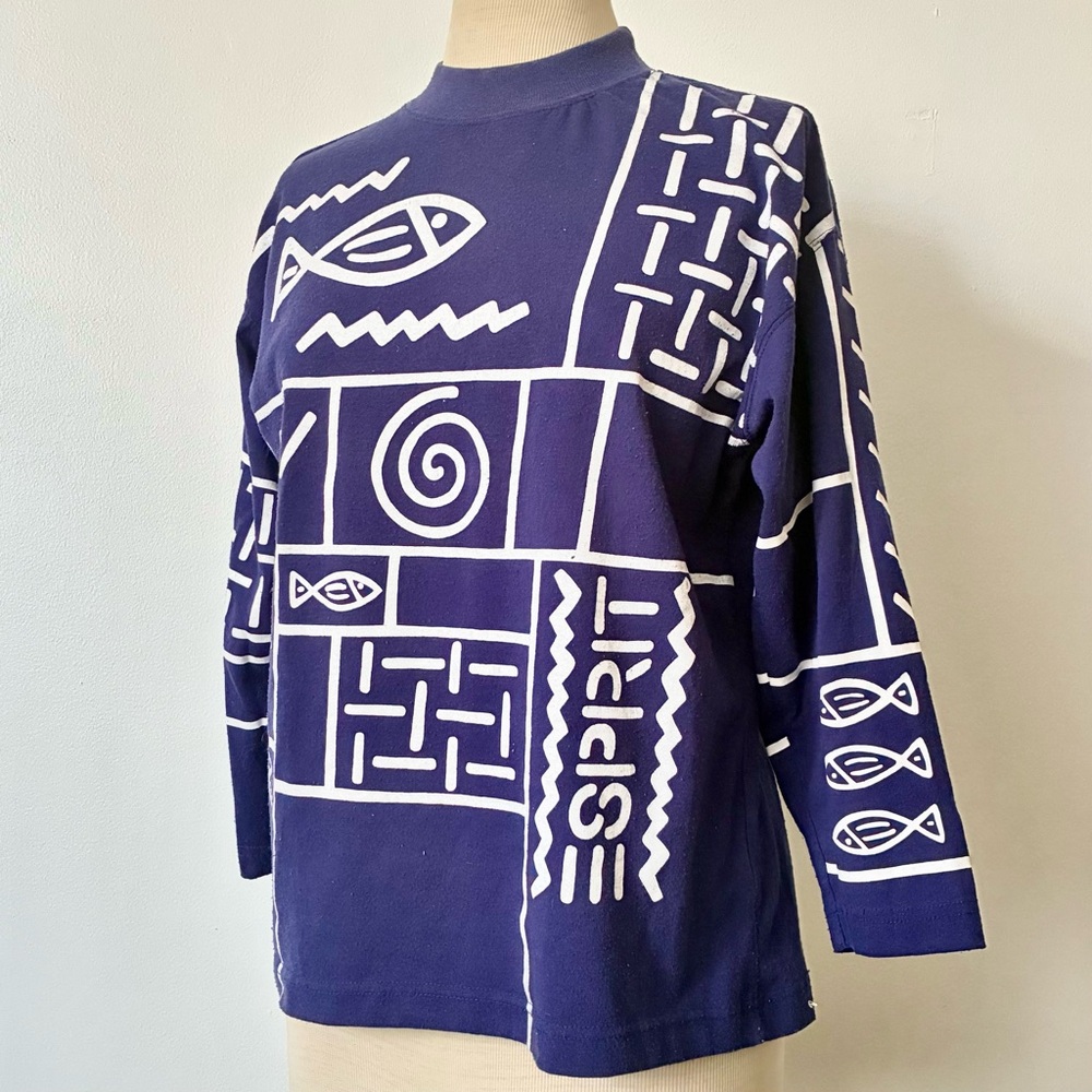 Vintage ESPRIT Logo Printed Long Sleeve Y2K 80s 90s T Shirt Top Tee Age 12 S / M